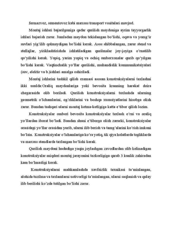 Turli xil konstruksiyalarni tashish. Montaj oldidan qurilish maydonini tayyorlash - Image 3
