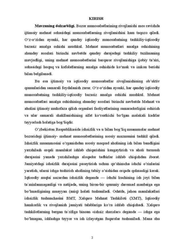 O'zbekiston Respublikasida mehnat bozorining shakllanishi va ishsizlikni o'ziga xos xususiyatlari - Image 3