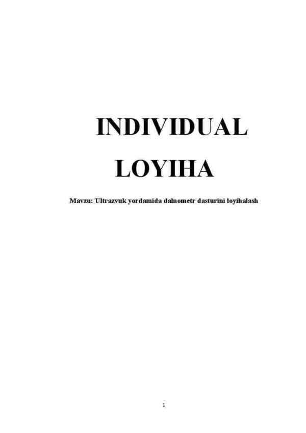 Ultrazvuk yordamida dalnometr dasturini loyihalash