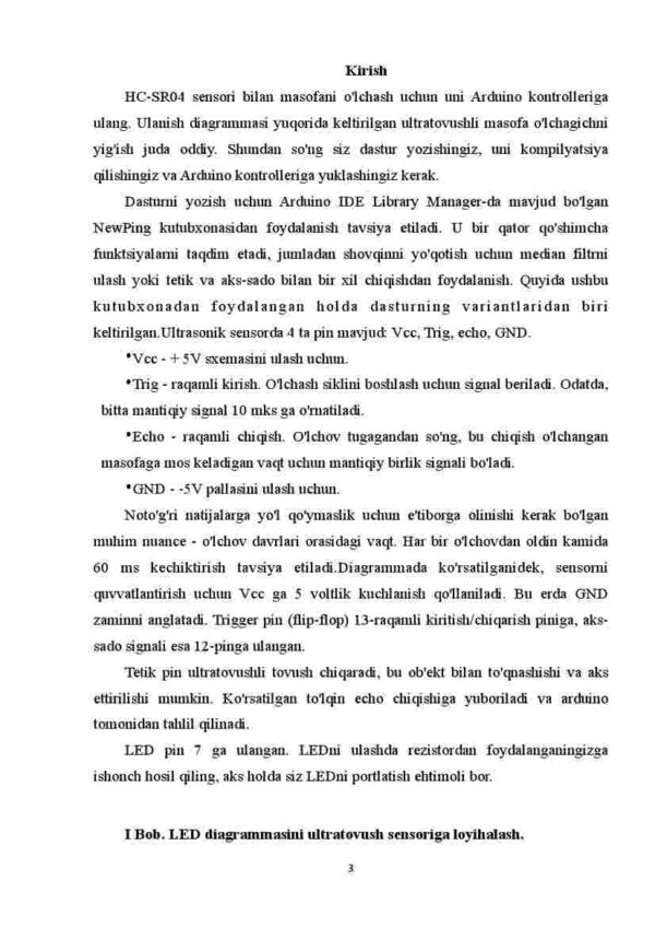 Ultrazvuk yordamida dalnometr dasturini loyihalash - Image 3