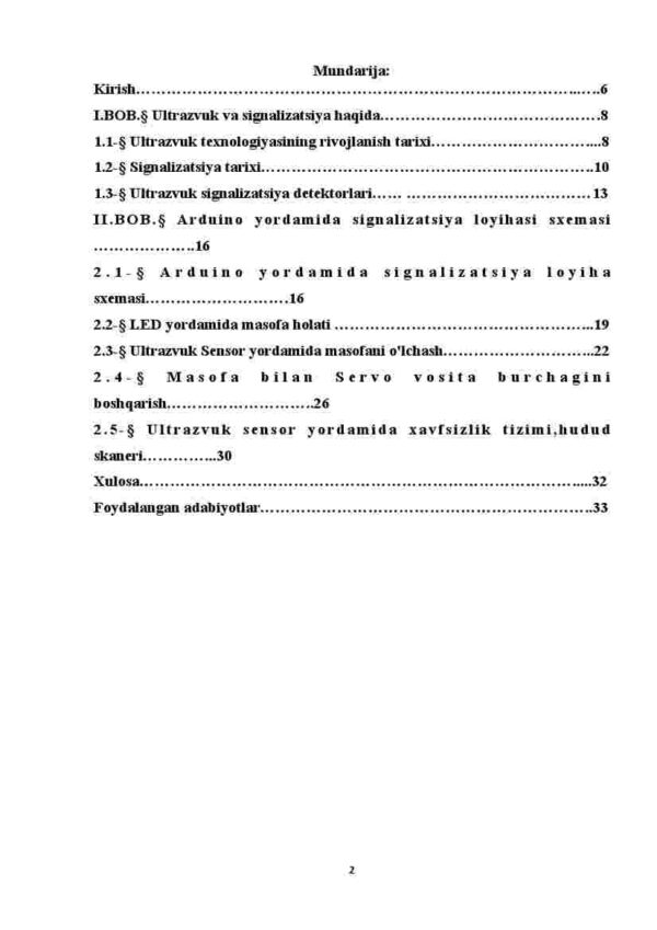 Ultrazvuk yordamida signalizatsiya dasturi va loyihasini yaratish - Image 2