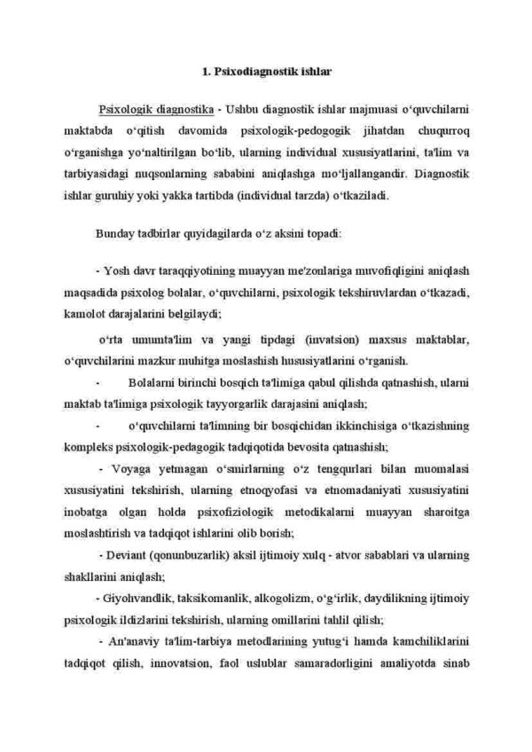 Umumiy o‘rta ta'lim maktablarida psixologik xizmatning asosiy yo'nalishlari - Image 2