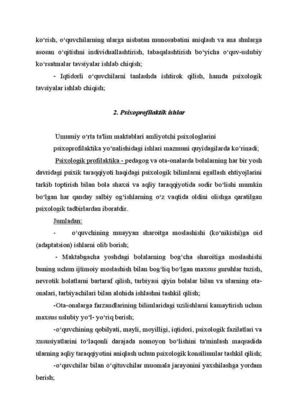 Umumiy o‘rta ta'lim maktablarida psixologik xizmatning asosiy yo'nalishlari - Image 3