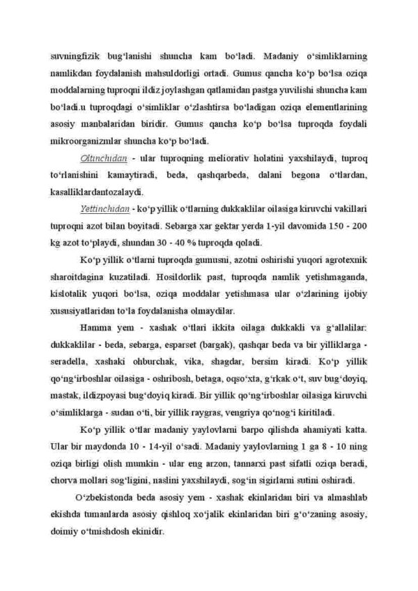 Yem - xashak o'tlarining umumiy ta'rifi. Beda biologiyasi - Image 3