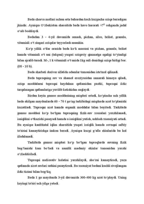 Yem - xashak o'tlarining umumiy ta'rifi. Beda biologiyasi - Image 4
