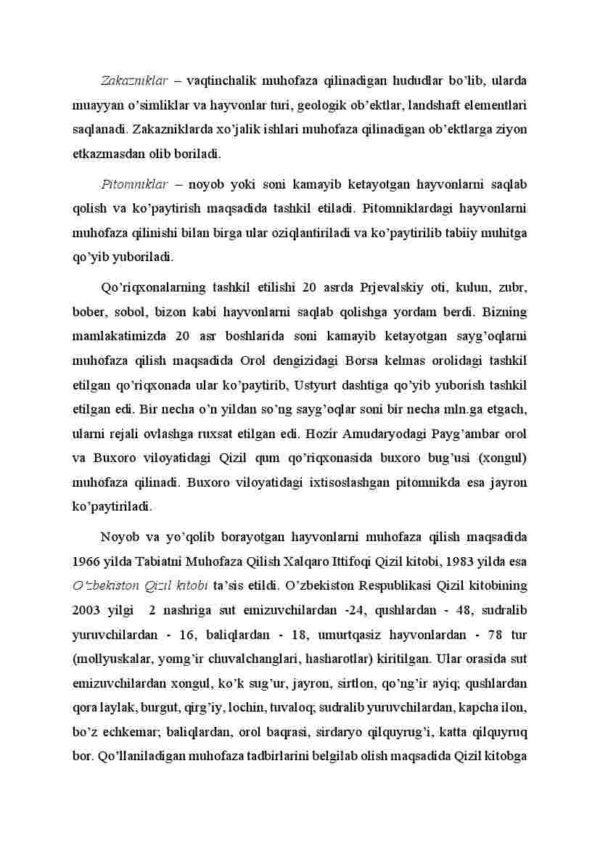 Оdаm fаоliyatining hаyvоnlаrgа tа'siri. Hаyvоnоt dunyosini muhоfаzа qilish vа undаn оqilоnа fоydаlаnish - Image 4