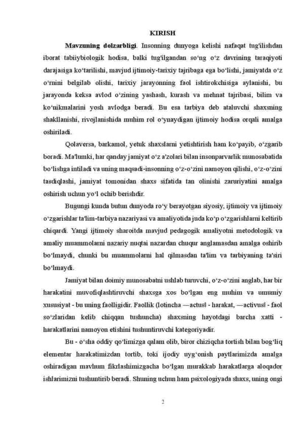 Alohida faoliyat turlari. Motivatsiyalarning o'rganilganligi - Image 2