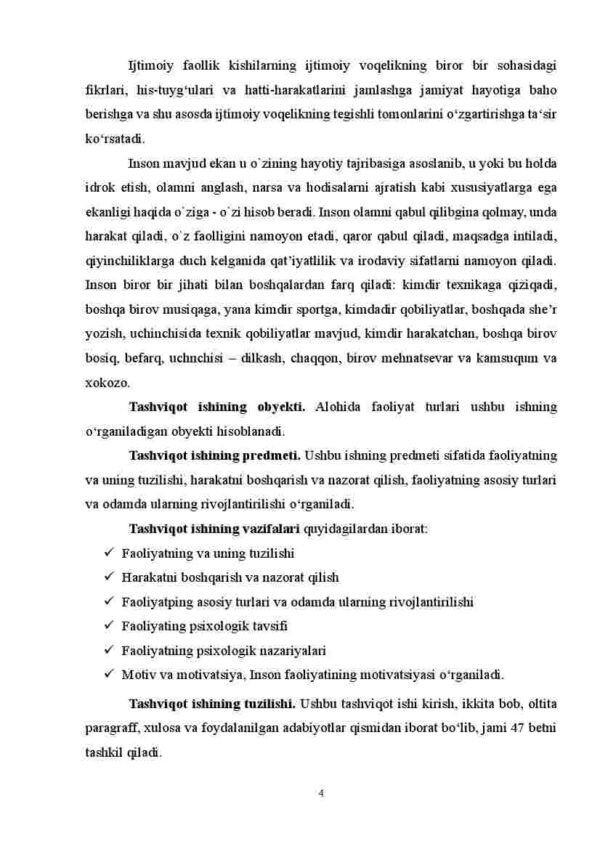 Alohida faoliyat turlari. Motivatsiyalarning o'rganilganligi - Image 4