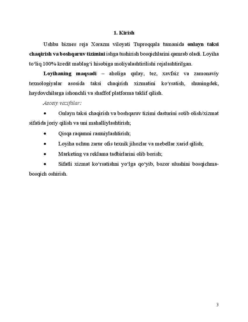 Onlayn taksi xizmatlarini (taksopark) tashkil qilish va aholiga taksi xizmatini ko'rsatish - Image 4