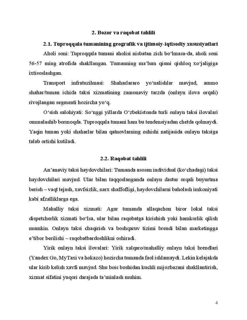 Onlayn taksi xizmatlarini (taksopark) tashkil qilish va aholiga taksi xizmatini ko'rsatish - Image 5