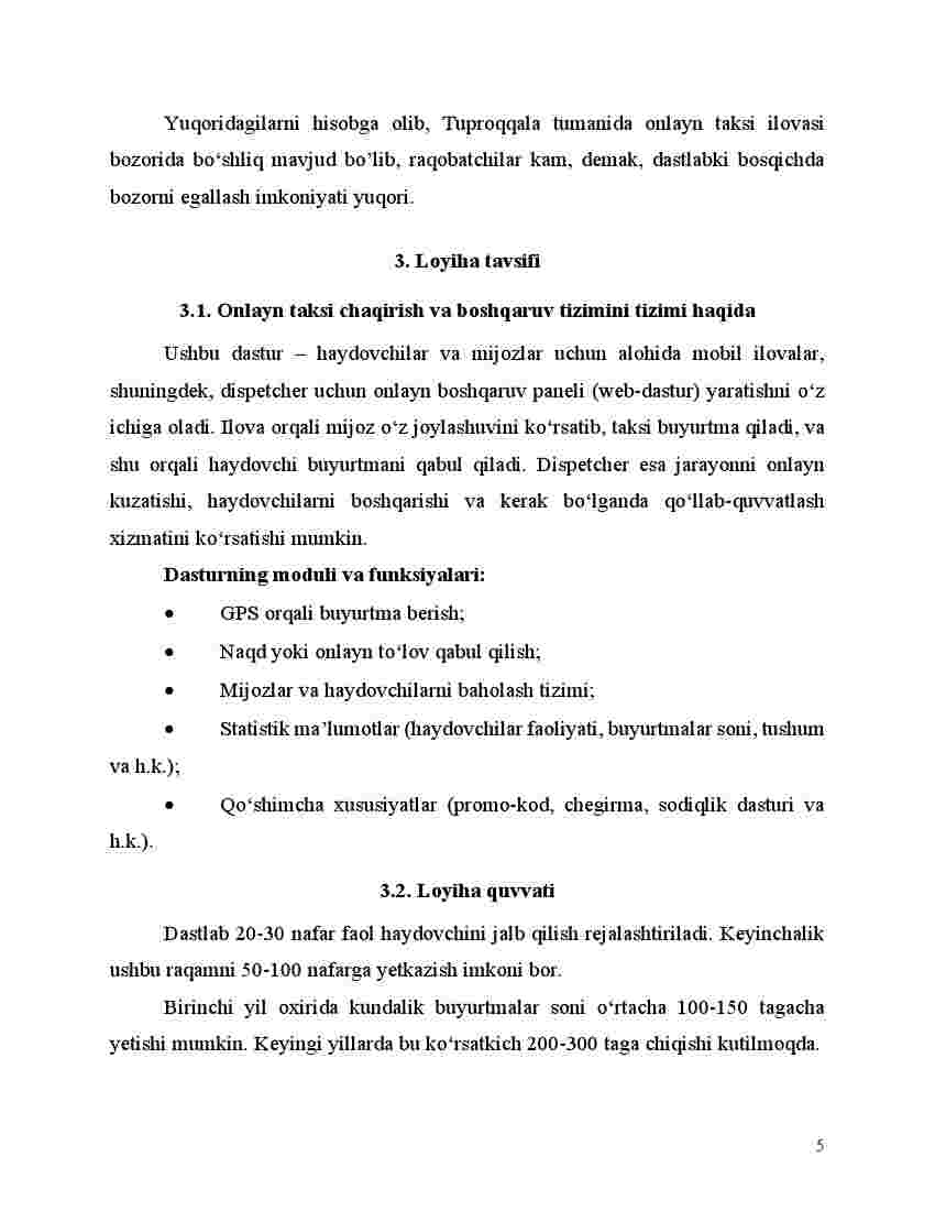 Onlayn taksi xizmatlarini (taksopark) tashkil qilish va aholiga taksi xizmatini ko'rsatish - Image 6