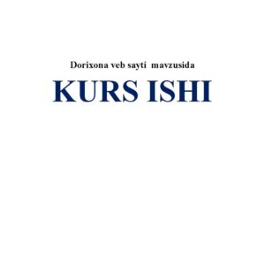 Dorixona veb sayti mavzusida