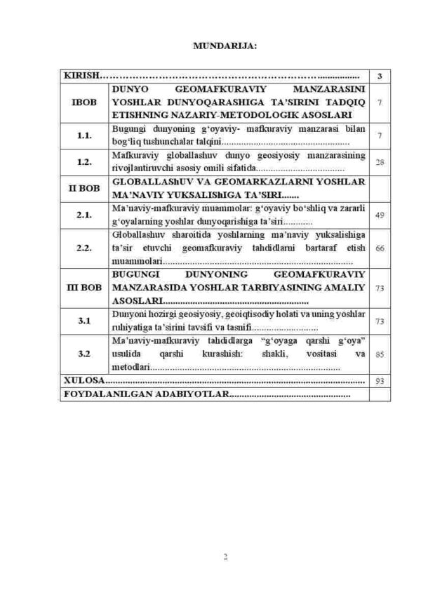Dunyo geomafkuraviy manzarasini yoshlar dunyoqarashiga ta'siri - Image 2