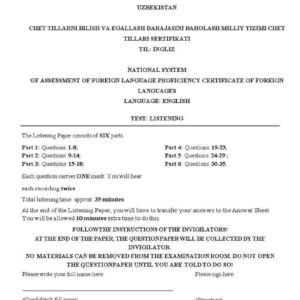 Multilevel Mock testiga tayyorlanish uchun listening test 2025 (1-test,audio va javoblari bilan)