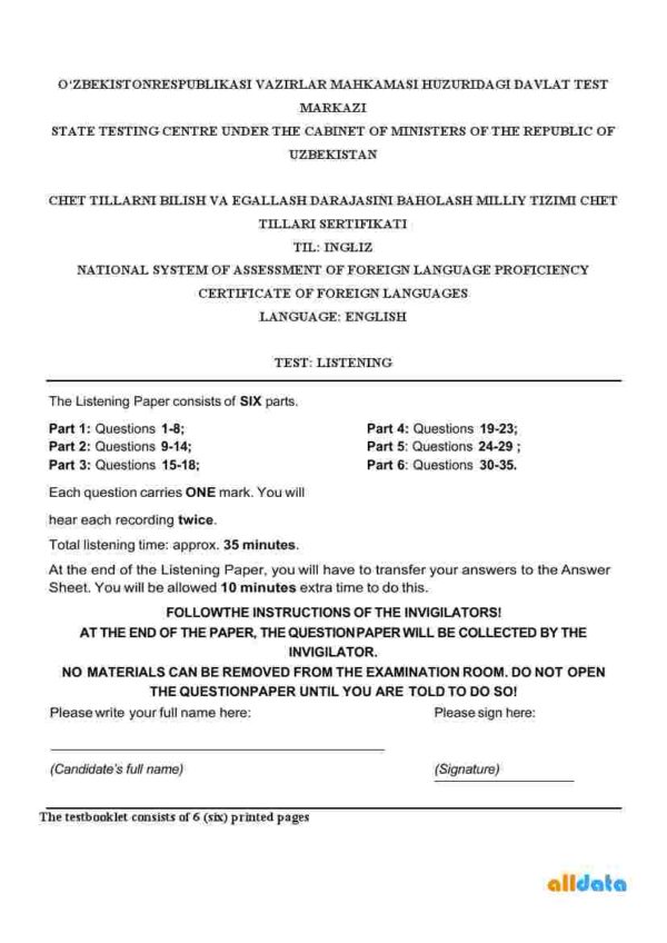 Multilevel Mock testiga tayyorlanish uchun listening test 2025 (3-test, audio va javoblari bilan)