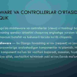 Middleware va Controllerlar o'rtasidagi bog‘liqlik
