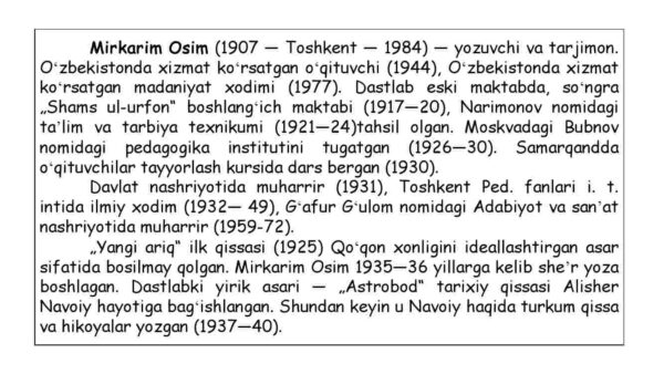 Mirkarim Osim. Hayoti va ijodi. To'maris - Image 3