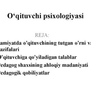 O'qituvchi psixologiyasi