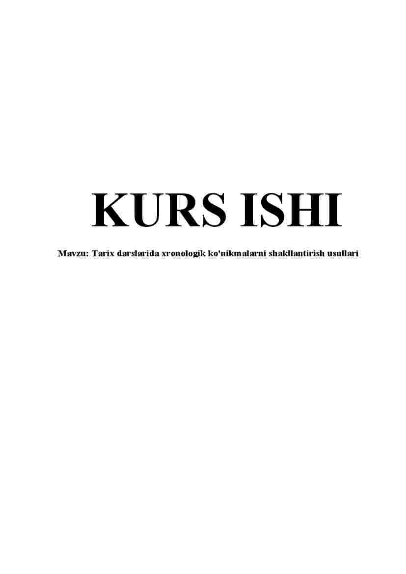 Tarix darslarida xronologik ko'nikmalarni shakllantirish usullari