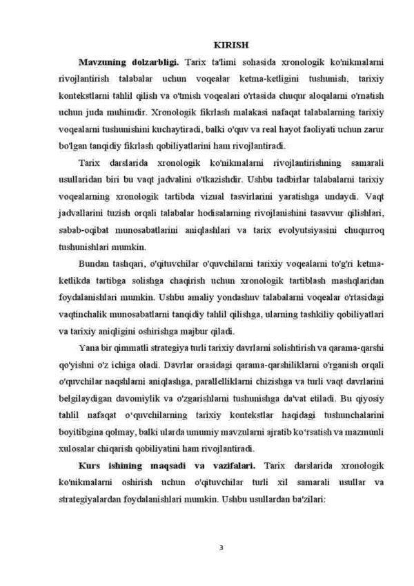 Tarix darslarida xronologik ko'nikmalarni shakllantirish usullari - Image 3