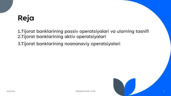 Tijorat banklarining operatsiyalari - Image 2