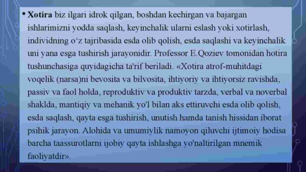 Xotira jarayonlari va turlari - Image 3
