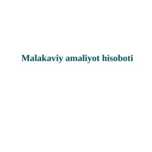 Limitlar amaliy hisobot