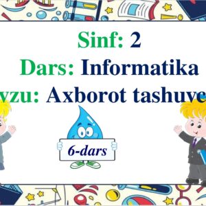 6-dars Sinf : 2 Dars : Informatika Mavzu : Axborot tashuvchilar