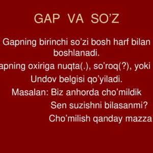 Gap va so'z