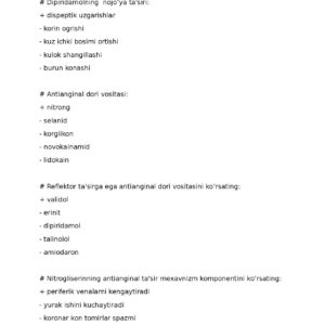 1. Antianginal dori vositalari assist