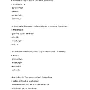 12 Virus va zamburug'larga qarshi dori vositalar assist