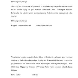 Qon tomir tizimining tug’ma nuqsonlari