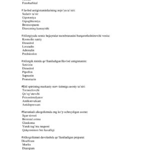 Test. #Allergik reaksiyalarda qo‘llaniladigan gormon preparatini ko‘rsating:
