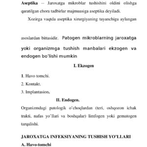 Umumiy xirurgiya OSKE savollar-javoblar