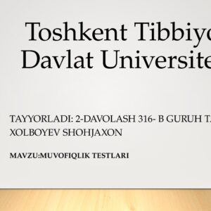 Muvofiqlik Testlari