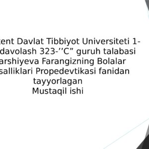 Bolalar Uyqu Fiziologiyasi va Klinik Ahamiyati