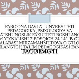Buyuk mutafakkirlarning hayoti va ijodi hamda pedagogik qarashlari