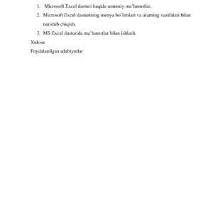 ELEKTRON JADVALLARDAN FOYDALANISH TEXNOLOGIYALARI