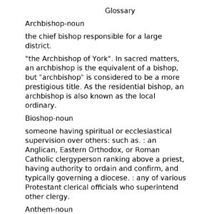 Glossary