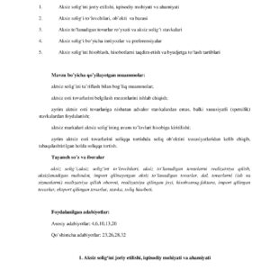 5-MAVZU: AKTSIZ SOLIG’I
