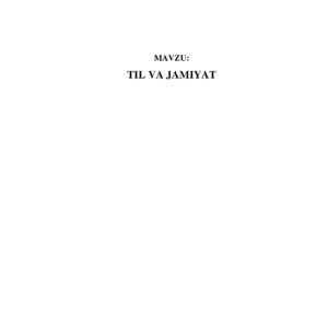 Til va jamiyat kurs ishi