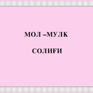 Mol-mulk solig‘i