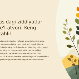 Kasb doirasidagi ziddiyatlar va inson fe'l-atvori: Keng qamrovli tahlil Ish muhitida yuzaga keladigan ziddiyatlar nafaqat shaxsiy hissiyotlarga, balki butun tashkilotning samaradorligiga ham ta'sir ko
