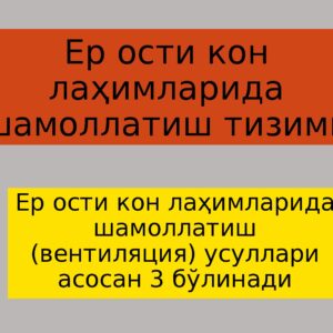 Ерости конлаҳимларида шамоллатиш тизими