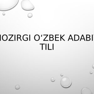 Hozirgi Oʻzbek Adabiy tili