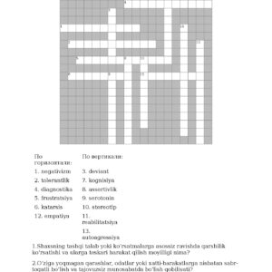 Psixologik xizmat fanidan krossvord, test, keys stady
