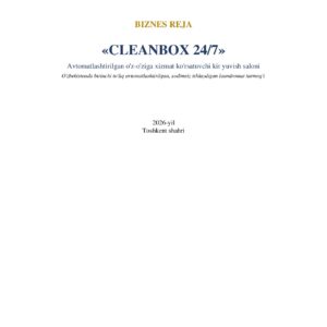 CLEANBOX 24/7 — avtomatlashtirilgan kir yuvish saloni biznes rejasi