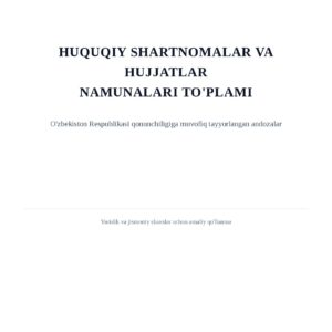 Barcha shartnomalar uchun na'munalar to'plami