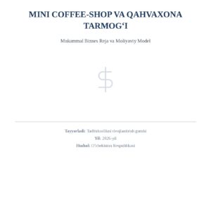 Kofe Kushandalari Uchun Coffee Shop