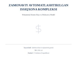 Zamonaviy Avtomatlashtirilgan Issiqxona